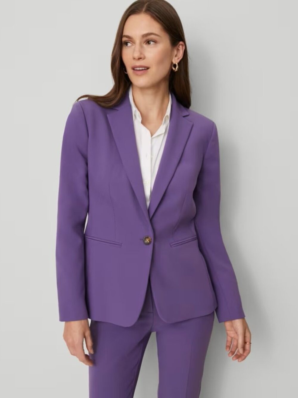Ann Taylor Violet Hutton Single-Button Blazer